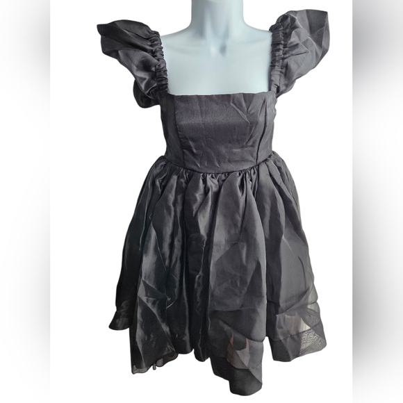 Mable Dresses & Skirts - NWT Amable by Mable Ruffle Sleeve Tie Back Mini Dress Size S